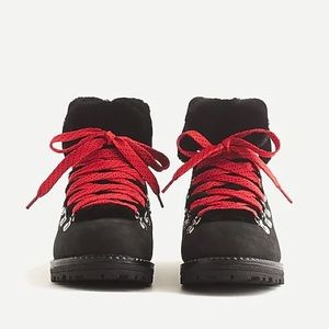 Worn Twice JCrew Black Snow Boots Red Laces